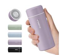 【Version OPTIMISÉE】Exllena Mini Gourde Isotherme 250ml- Petite Bouteille Isotherme Sans BPA & Anti-Fuite Parfaite pour Sac à Main, Idéale pour Voyage et Bureau(Violet)