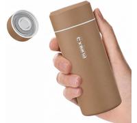 【Version OPTIMISÉE】Exllena Mini Gourde Isotherme 250ml- Petite Bouteille Isotherme Sans BPA & Anti-Fuite Parfaite pour Sac à Main, Idéale pour Voyage et Bureau(Marron)