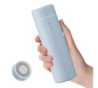 【Version OPTIMISÉE】Exllena Mini Gourde Isotherme 350ml- Petite Bouteille Isotherme Sans BPA & Anti-Fuite Parfaite pour Sac à Main, Idéale pour Voyage et Bureau(Bleu Ciel)