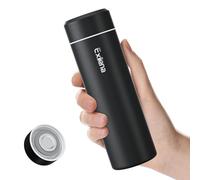 【Version OPTIMISÉE】Exllena Mini Gourde Isotherme 350ml- Petite Bouteille Isotherme Sans BPA & Anti-Fuite Parfaite pour Sac à Main, Idéale pour Voyage et Bureau(Noir)