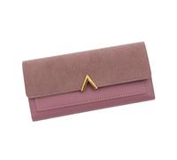 Version Portefeuille Femme Longue Boucle en Forme de V Trois Fois for, Sac à Main, Carte Changement(Pink)