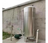 Version Verticale en Acier Inoxydable Surpresseur pour La Surpression Eau Domestique Réservoir Pression pour Cuisines Campus L'industrie l'agriculture Et Bétail,Argent,100L