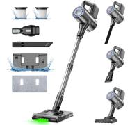 VersLife S7PLUS Aspirateur Balai sans Fil avec Fonction Nettoyage, 2 en 1 Aspirateur sans Fil Puissant 35Kpa, Lumière LED Verte, Aspirateur Balai pour Dur Tapis Sols Poils d'animaux
