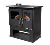 Verso Cs Links Cuisinière à brûler à bois 7,7 kW Puissant four de cuisine avec une touche traditionnelle et une efficacité moderne Noir