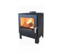 Verso Kara L - Poêle à bois 7,5 kW - Efficacité 80,2 % - Corps en acier compact à profil bas (pas de fonte) - Poêle pour 100-120 m³ - Évacuation de fumée de 150 mm