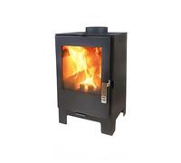 Verso Poêle à bois 2 l 5 kW 80,2 % haute efficacité Plaque supérieure en acier ultra compact (pas de fonte) Petit poêle pour 60-80 m³ Eco Low Emissions 150 mm