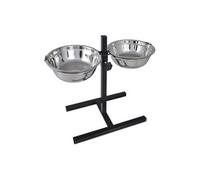 Verstelbare dubbele honden / katten voederbak (2 x 4,1L RVS bakken)170093
