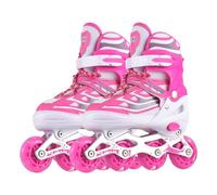 Verstellbare Rollschuhe für Kinder, Größen 28-41, mit leuchtenden n, atmungsaktive Inline-Skates für Jungen und Mädchen, Jugendliche, Anfänger, für den Außenbereich (Rosa)
