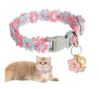 Verstellbares Blumen Halsband Katze - Süßes Spitzenstickerei-Accessoire Mit Glöckchen | Katzenhalsband Für Mädchen, Für Täglichen Gebrauch Zuhause Hof Camping Innen Frühling Garten Reise