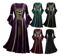 VersusModa Robe Robe Vintage Théâtre Femmes Renaissance Femme Moyen Âge Robe EPOCA09, marron, XXL