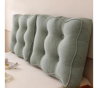 Vert,35.4 inch/Single,Oreiller De Tête De Lit Rectangulaire Grand Dossier Couleur Unie Support en Coton Coussin De Rembourré Traversin Complet avec Housse Amovible