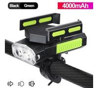 Vert 4000mah - Vélo Lumière 5 En 1 Corne Support De Téléphone Vélo Lampe De Poche Vélo Avant Lumière Vtt Vélo Accessoires Comme Banque D'alimentation