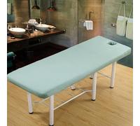 Vert,80x190cm/2.6x6.2ft,Couvreau De Lit De Massage Avec Trou De Visage Enveloppe Polyvalente Couvercle Lavable,Drap De Lit De Massage Adapté À 80 Cm Ou Moins De Lit De Beauté