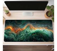 Vert Abstrait Tapis de Souris de Jeu, 120 x 60cm XXL Tapis Souris Gaming Grand, Antidérapant Étanche, iExtended Long Clavier Mouse Pad XXL, Accessoire Bureau, pour Gamer, Ordinateur, PC PjY6947 4-X