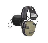 (Vert avec étui) Casque antibruit de tir, casque de sécurité antibruit fin pour tireur, casque électronique