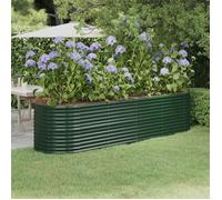 Vert Balconnière/Bac à Fleurs Protection UV - Lit surélevé de jardin Acier galvanisé 296x80x68cm Vert &HSF6265649