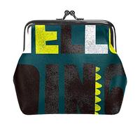 Vert Bonjour Dinosaure Femmes en Cuir PU Porte-Monnaie Filles Mini Boucle Porte-Monnaie Pochette