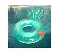 (Vert) Bouée de bain à paillettes en forme d'étoile de mer semi-transparente en PVC adulte épaissie