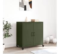 Vert Buffet de rangement - SOLOMOON - Commode salon - vert olive 68x39x72 cm - acier FR7021