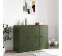 Vert Buffet de rangement - SOLOMOON - Commode salon - vert olive 99x39x73 cm - acier FR6828