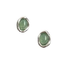 Vert clair ovale Boucles d'oreilles pour les femmes, conception irrégulière, parfait pour un usage quotidien, cadeau donnant