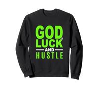 Vert Color God, Luck and Hustle Green Graphic Sweatshirt