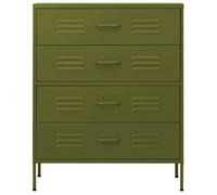 Vert Commode salon/BUFEET - JILL'S - Avec rangement - Vert olive 80x35x101 5 cm - Acier LV713