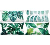 Vert Coussin Exterieur Impermeable Doux Housse de Coussin Canape 60x80 Lot de 4 nordique Rectangle Taie d'oreiller Extra Douce et Lavable pour Decoration Salon de Jardin Exterieur Terrasse -s5129t