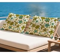 Vert Coussin Exterieur Impermeable Housse Coussin 40x70 cm Lot de 2 Fleur Coussins Couvre automne Décoratives Taie Oreiller Lin Double Face à Motif Pour Taie d'oreiller pour Salon Canapé Jardin qq-599