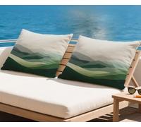 Vert Coussin Exterieur Impermeable Housse Coussin 60x80 cm Lot de 2 Paysage Coussins Couvre automne Décoratives Taie Oreiller Lin Double Face à Motif Pour Taie d'oreiller pour Salon Canapé q-503