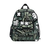 Vert De Dessin Animé De L'Armée Sac à Dos Enfant Sac d'École Maternelle Préscolaire Étudiant Scolaire Cartable pour Les d'Âge de La Âgés de 2 à 7 Ans Garçons Filles