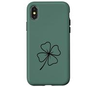 Vert - Design Minimaliste en Forme de Rocher pour la Saint-Patrick Coque pour iPhone X/XS