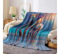 Vert éMeraude Couverture Polaire Éléphant de Couleur Animale Douce Duveteux Flanelle imprimée Confortable Plaid Polaire 100 x 130 cm pour Canapé, Lit, Enfants, Adolescents et Adultes