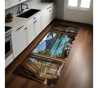 Vert Émeraude Tapis de Cuisine Balcon de l'hôtel Island Tapis de Couloir Devant Évier Antidérapant Absorbant Lavable Salon Salle de Bain Entrée 50 x 80 cm