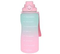 Vert et rose, grande bouteille en plastique/bouteille d'eau avec graduations de 2,3 l 2.3 l