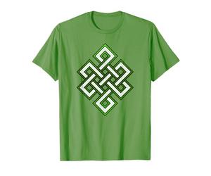 Vert feuille émeraude celtique nœud sans fin Géométrie sacrée T-Shirt