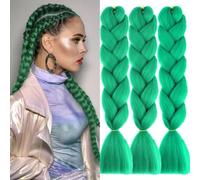 Vert Foncé Meches Pour Tresses Africaine 3 Paquets 24 Pouces Braid Pré éTiré Braids Meches Pre Tiré Long Easy Braids Knotless Yaki Nattes Extensions Rajout Cheveux Tresses
