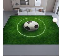 Vert Foncé Tapis Flanelle à Poils Courts, Sport Terrain De Football Herbe Lavable en Machine Doux Tapis pour Salon Chambre - Doux et Antidérapant Décoratif de Restaurant 140 x 200 cm