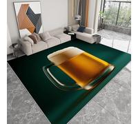 Vert Foncé Tapis Lavable, Réaliste Moderne Verres À Vin Réducteur de Bruit Facile à Nettoyer Paillasson - Antidérapant Imprimé Tapis 160 x 230 cm pour Salon Chambre Bureau