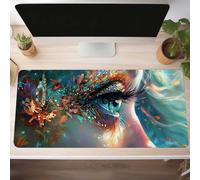 Vert Œil Tapis de Souris de Jeu, 120 x 60cm XXL Tapis Souris Gaming Grand, Antidérapant Étanche, iExtended Long Clavier Mouse Pad XXL, Accessoire Bureau, pour Gamer, Ordinateur, PC PjY8907 E-A
