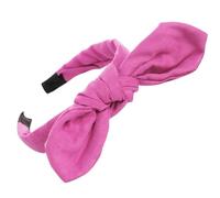 Vert Jaune Rouge Doux femmes cerceau cheveux filles noeud tête arc Plaid Fourrure Loup (Hot Pink, One Size)