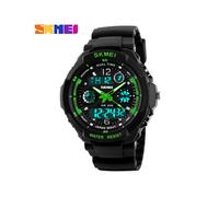 (Vert L Adulte) SKMEI Montres Enfants Antichoc 5Bar Étanche Sport Extérieur Enfants Montres Mode