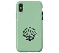 Vert Minimaliste Sea Shell Ocean Beach Coque pour iPhone X/XS