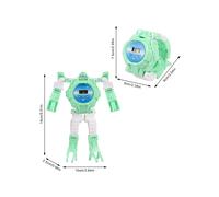 (Vert) Montre robot créative transformable pour enfants, jouets de transformation, montre-bracelet pour