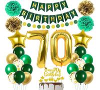Vert Or Ballons 70 ans anniversaire,Décoration 70 ans anniversaire Homme Femme,Or 70 Ans Décorations Anniversaire,Ballon 70 ans Vert Or, Ballon 70 ans anniversaire garcon,70 ans Vert Or Ballons