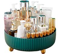 （Vert）Organisateur de maquillage, boîte de rangement de bureau cosmétique pivotant à 360 degrés, bol à parfum rond de grande capacité, adapté aux bijoux, pinceaux