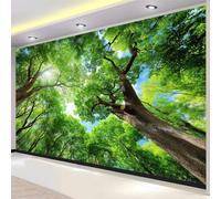 Vert Papier Peint Panoramique Style Photographique, Nature Forêt Papier Peint Intissé Mural 400 X 280 Cm 3D Tapisserie Photo Pour Chambre D'Enfants Décoration Murale - Poster Tableaux Photo Muraux