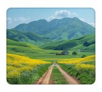 Vert Petit Tapis de Souris 270x220mm avec Base en Caoutchouc Antidérapant et Imperméable, Gaming Tapis de Souris pour Femmes, Hommes, Ordinateurs Portables sans Fil, Cadeau Homme, Paysage J-4672