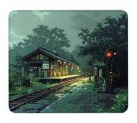 Vert Petit Tapis de Souris 340x280mm avec Base en Caoutchouc Antidérapant et Imperméable, Gaming Tapis de Souris pour Femmes, Hommes, Ordinateurs Portables sans Fil, Cadeau Homme, Paysage A-3556