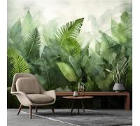 Vert Plantes Botanique Chambre Peint Grand Feuilles Décoration Murale 312x219cm